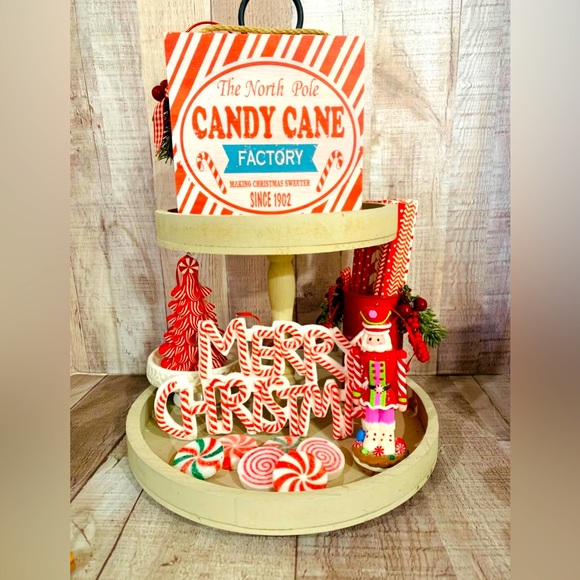 Holiday 1 Pieces North Pole Candy Cane Company Peppermint Tree